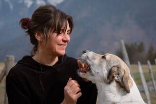 Foto Karin Michalke mit Hund